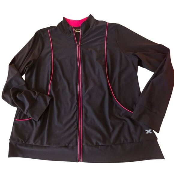 Xersion Womens Athletic Black With Pink Trim Full Zip Jacket Size 2X - Picture 4 of 12